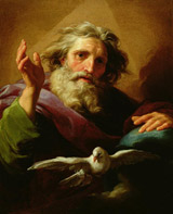  align=left border=0px style=margin-bottom:5px;margin-right:5px;></span>Op dit olieverfschilderij  van Pompeo Batoni zien we het klassieke beeld van God de Vader als ‘oude man’. De duif symboliseert de  heilige Geest. God is hier afgebeeld met een purperen bovenkleed over zijn  onderkleed. De kleur paars/blauwpaars staat in het Oude Testament voor  heiligheid en hemelsheid.</p>        
            <br /><br />
            Bron: Tilburg School of Catholic Theology<br />
            
            
            </div>
        </div>
    </div>






    

    
    <div id=